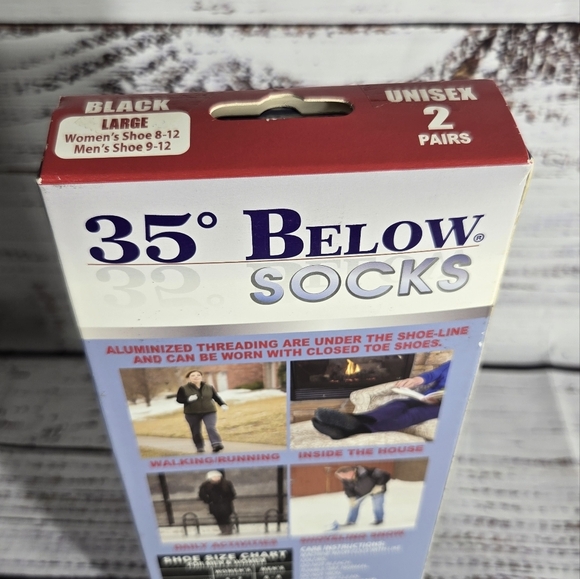 2 pair unisex 35 Below Sock Keep Your Feet Warm and Dry Sz Large As Seen in TV - Picture 4 of 4